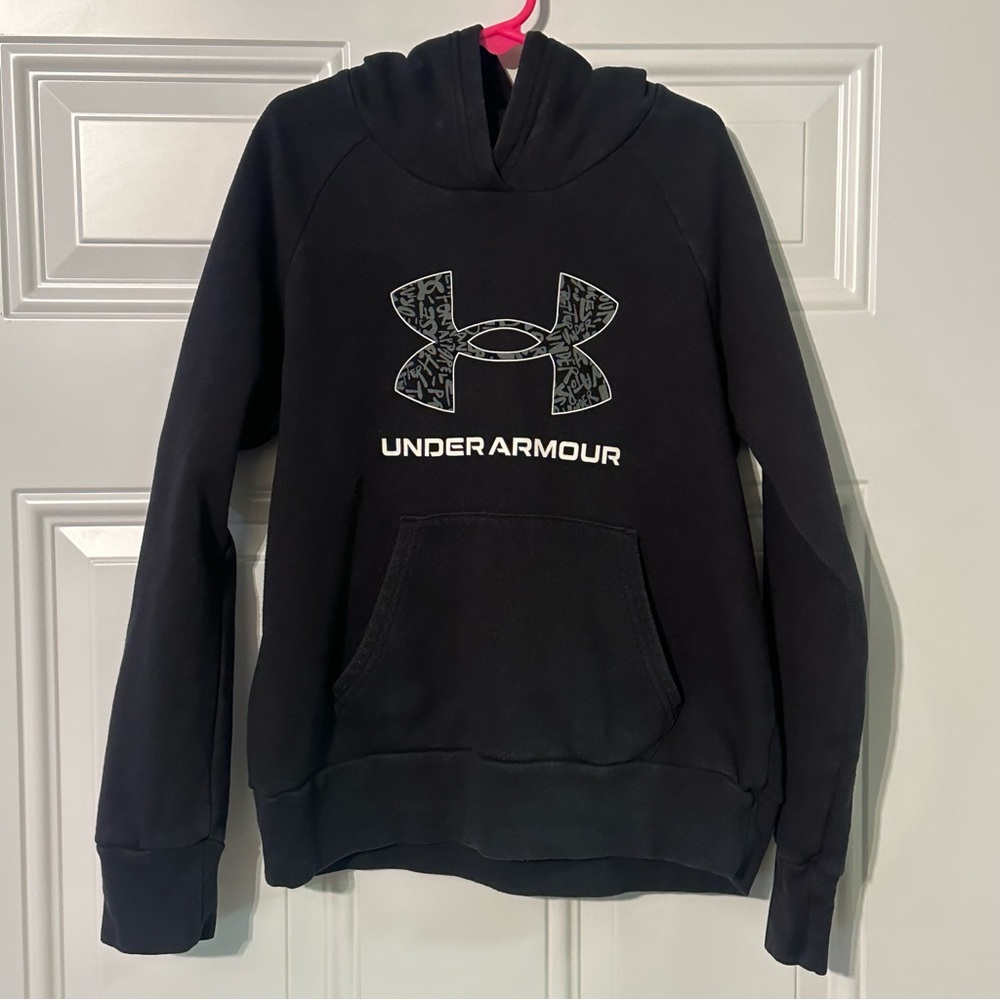 Girls Under Armour 1381678 Rival Fleece Pullover Hoodie - Medium - Black